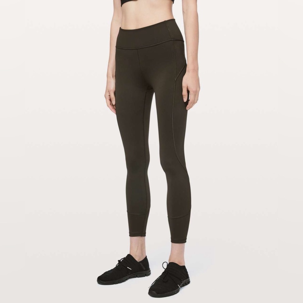 Lululemon In Movement 7/8 Tight *Everlux 25" Dark Olive Women’s Size 6